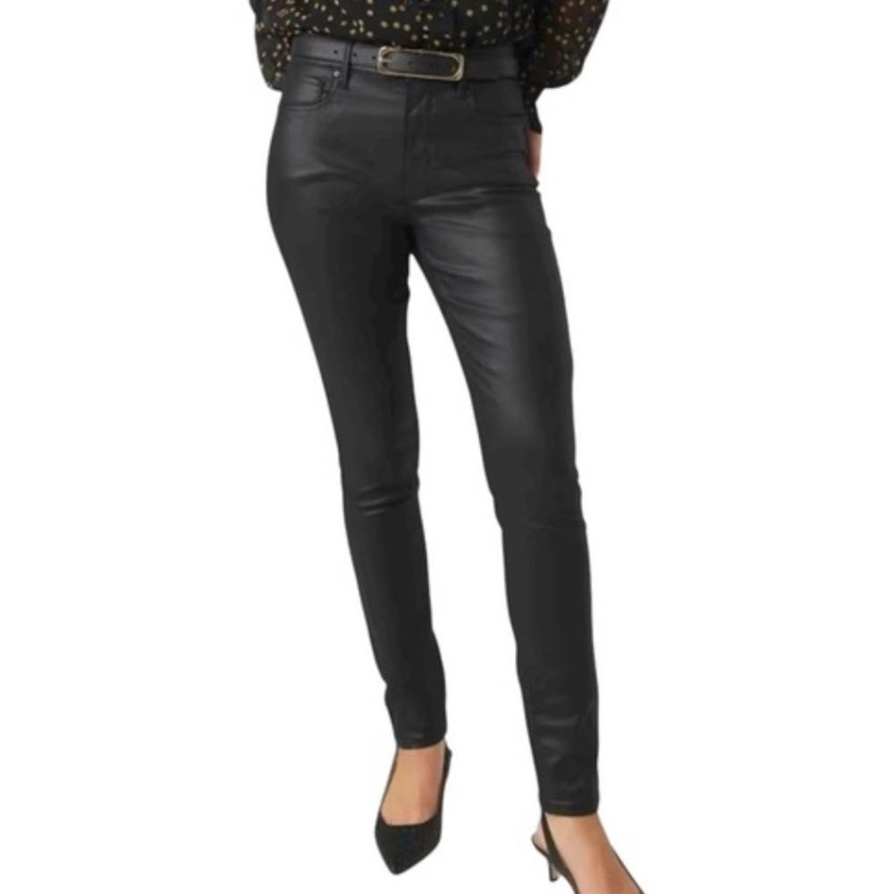 White House Black Market Black Coated High Rise Skinny Jeans - Picture 1 of 13